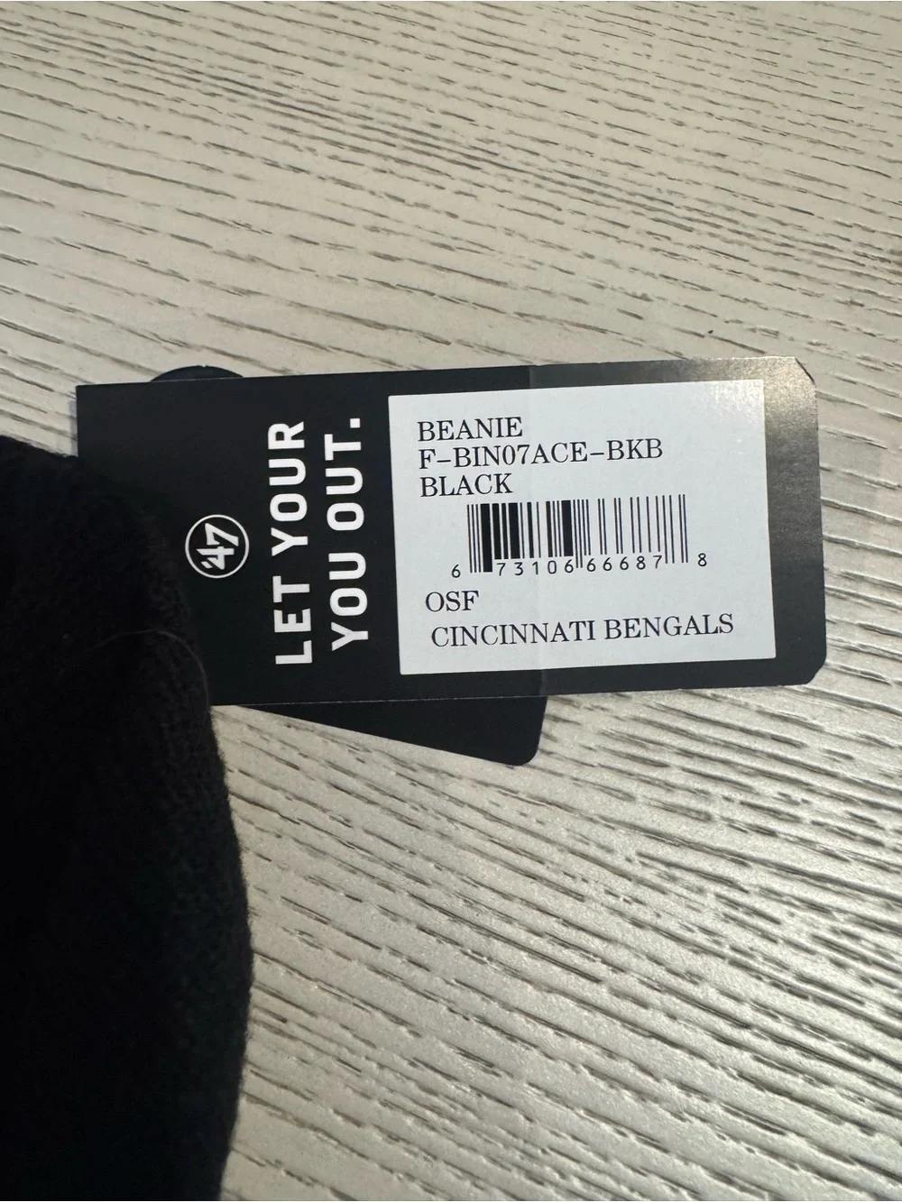 47 Kids Cincinnati Bengals Black Beanie with Orange Logo